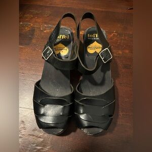 Hasbeens Swedish Clogs Toffel Nailed in Sweden Black‎ Wood 35 Retro Y2K Vintage